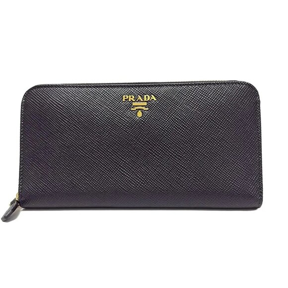 Auth PRADA - 1ML506 Black Leather Long Wallet - Picture 1 of 5